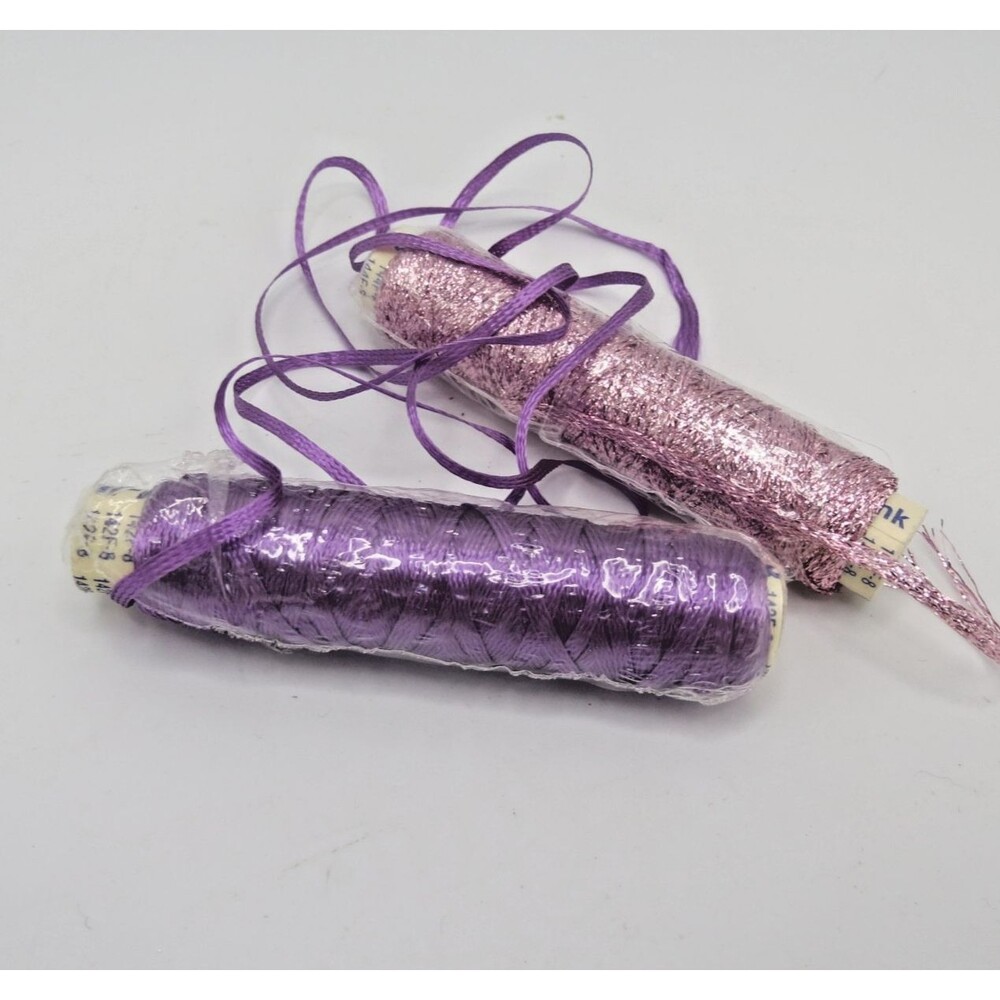 YLI Embroidery Ribbon Reels Purple & Pink Ice (Sparkle) 2x15Yds